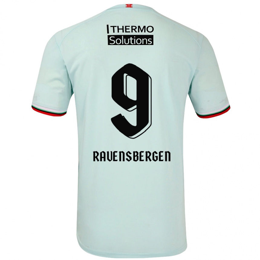 Herren Fußball Jaimy Ravensbergen #9 Hellgrün Auswärtstrikot Trikot 2024/25 T-Shirt Luxemburg