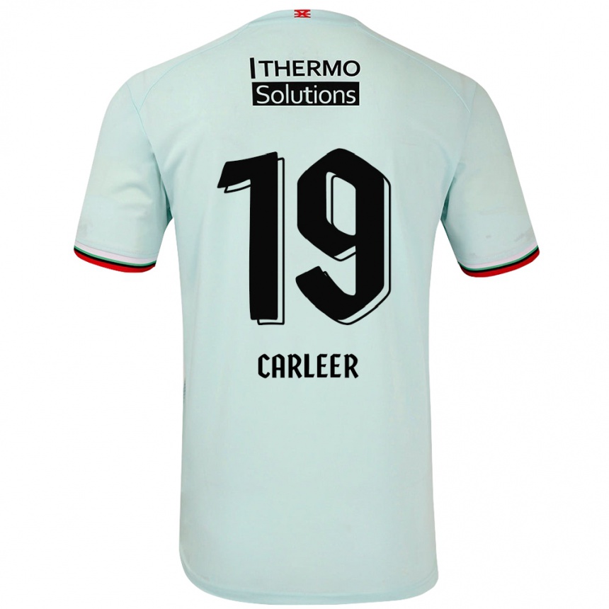 Herren Fußball Lieske Carleer #19 Hellgrün Auswärtstrikot Trikot 2024/25 T-Shirt Luxemburg