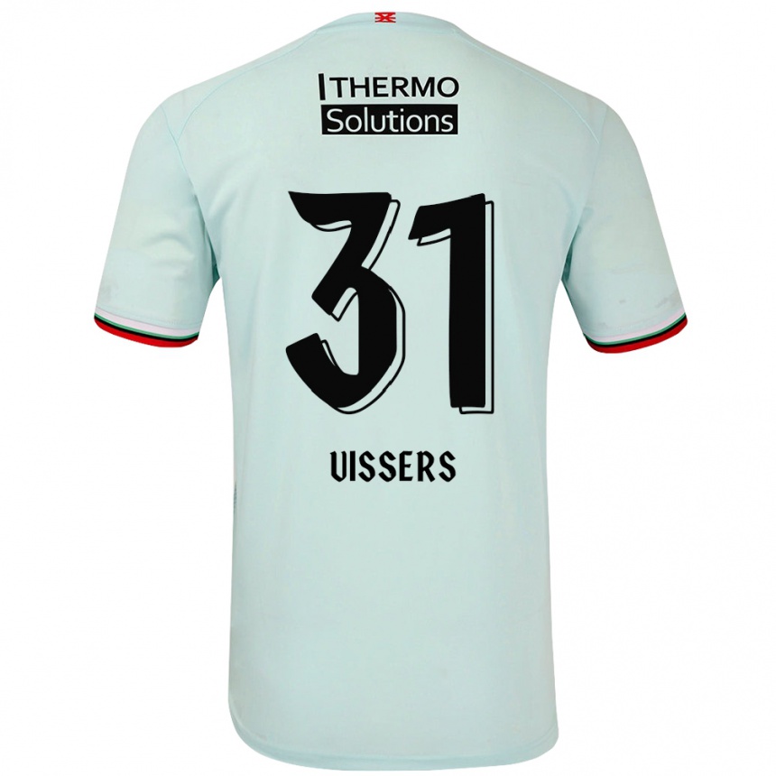 Herren Fußball Kiki Vissers #31 Hellgrün Auswärtstrikot Trikot 2024/25 T-Shirt Luxemburg