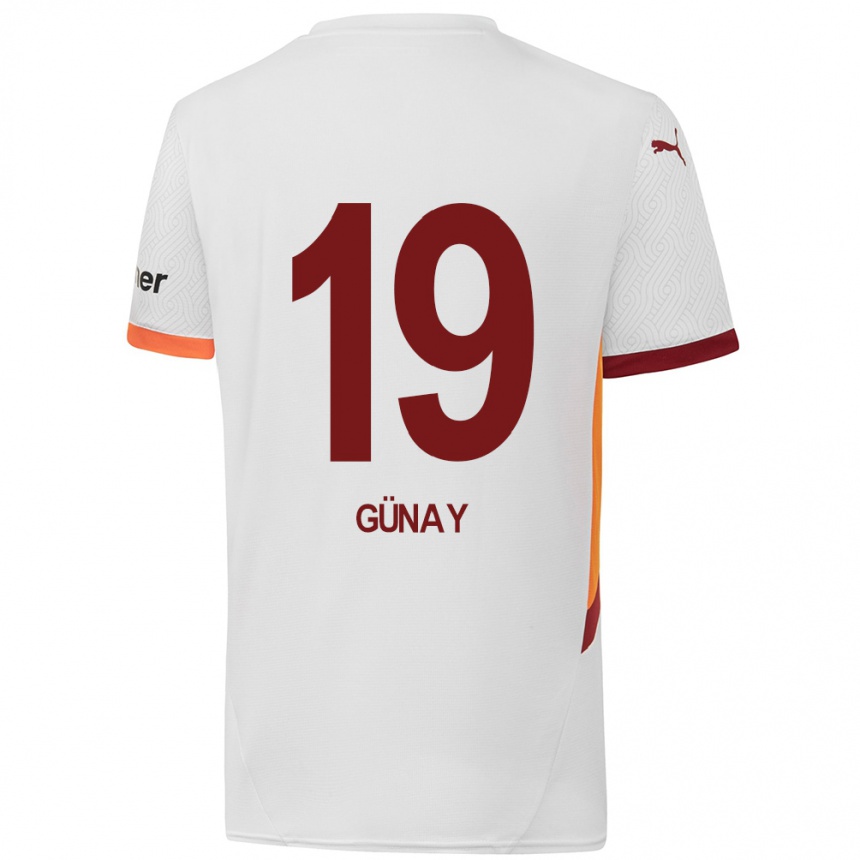 Herren Fußball Günay Güvenç #19 Weiß Gelb Rot Auswärtstrikot Trikot 2024/25 T-Shirt Luxemburg