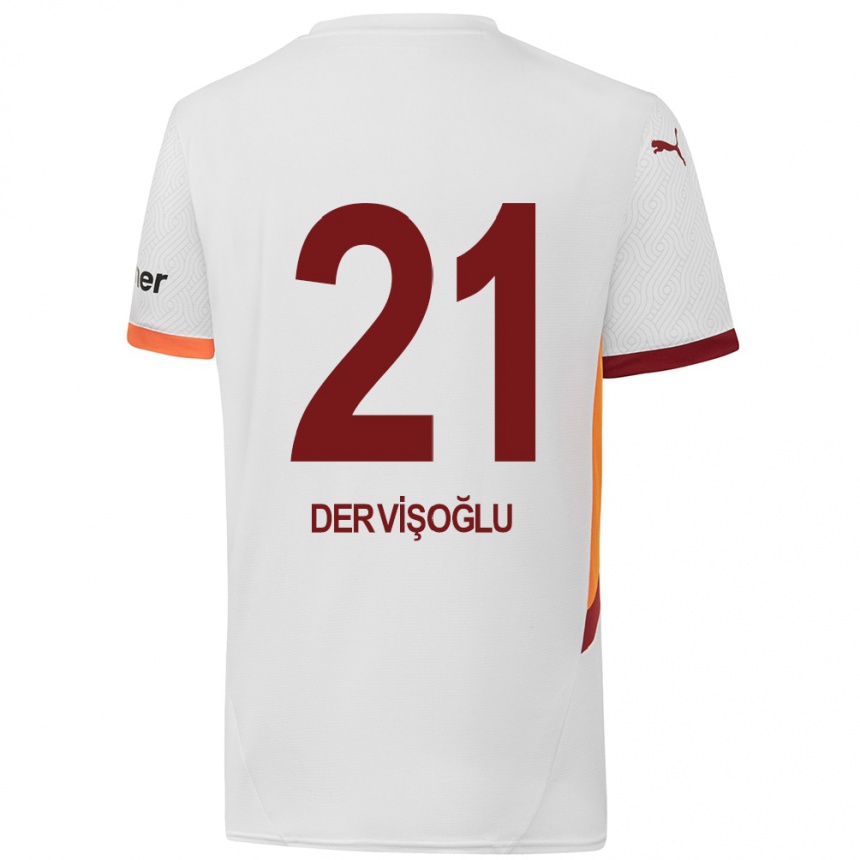 Herren Fußball Halil Dervişoğlu #21 Weiß Gelb Rot Auswärtstrikot Trikot 2024/25 T-Shirt Luxemburg