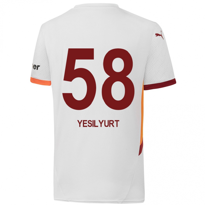 Herren Fußball Ali Yeşilyurt #58 Weiß Gelb Rot Auswärtstrikot Trikot 2024/25 T-Shirt Luxemburg