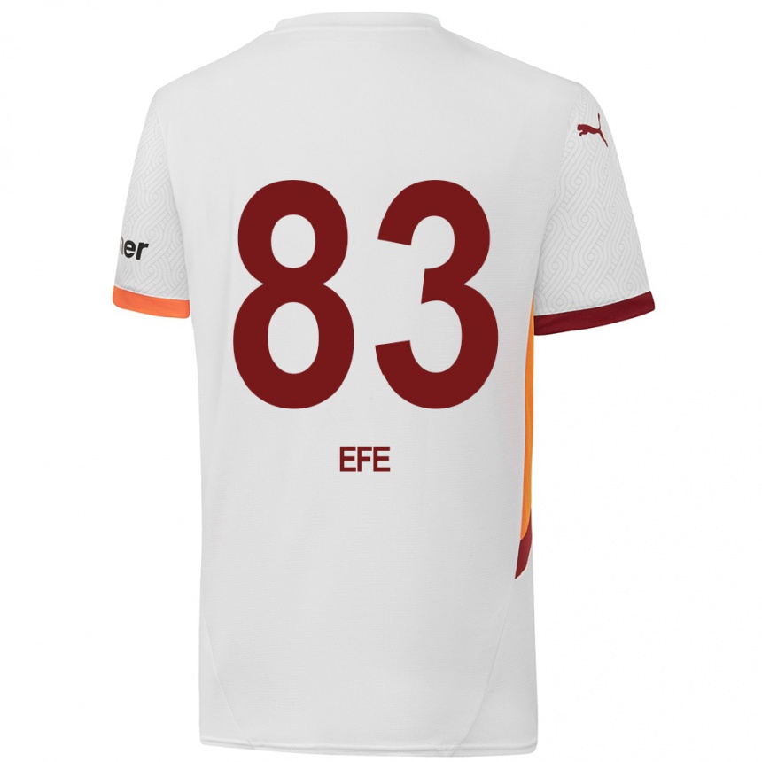 Herren Fußball Efe Akman #83 Weiß Gelb Rot Auswärtstrikot Trikot 2024/25 T-Shirt Luxemburg