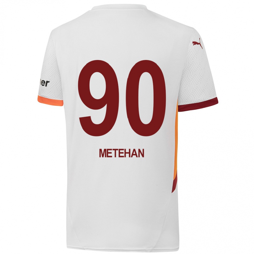 Herren Fußball Metehan Baltacı #90 Weiß Gelb Rot Auswärtstrikot Trikot 2024/25 T-Shirt Luxemburg