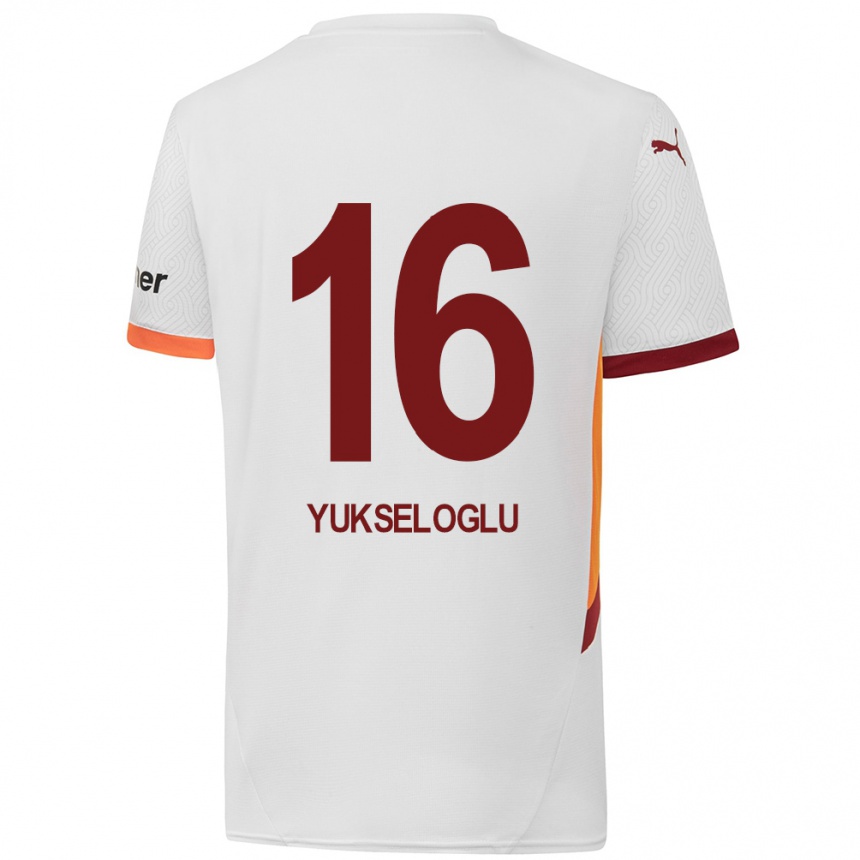 Herren Fußball Ayaz Yükseloğlu #16 Weiß Gelb Rot Auswärtstrikot Trikot 2024/25 T-Shirt Luxemburg