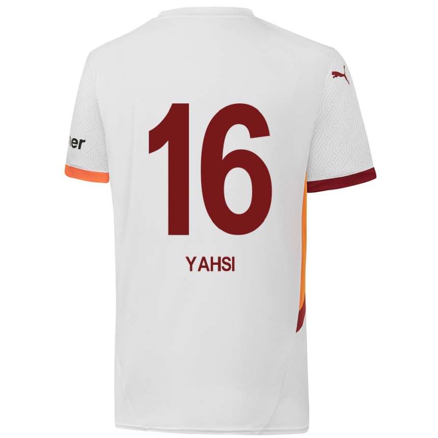 Herren Fußball Ismail Yahsi #16 Weiß Gelb Rot Auswärtstrikot Trikot 2024/25 T-Shirt Luxemburg