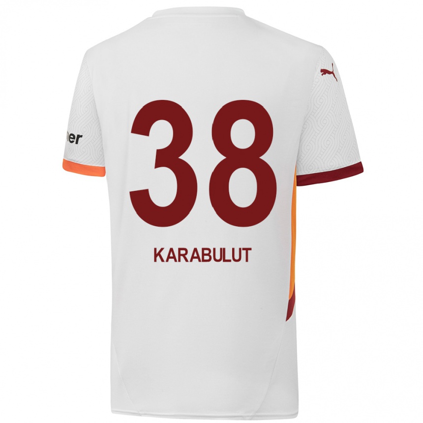 Herren Fußball Arzu Karabulut #38 Weiß Gelb Rot Auswärtstrikot Trikot 2024/25 T-Shirt Luxemburg