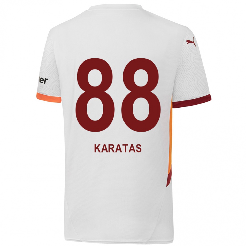 Herren Fußball Kazımcan Karataş #88 Weiß Gelb Rot Auswärtstrikot Trikot 2024/25 T-Shirt Luxemburg