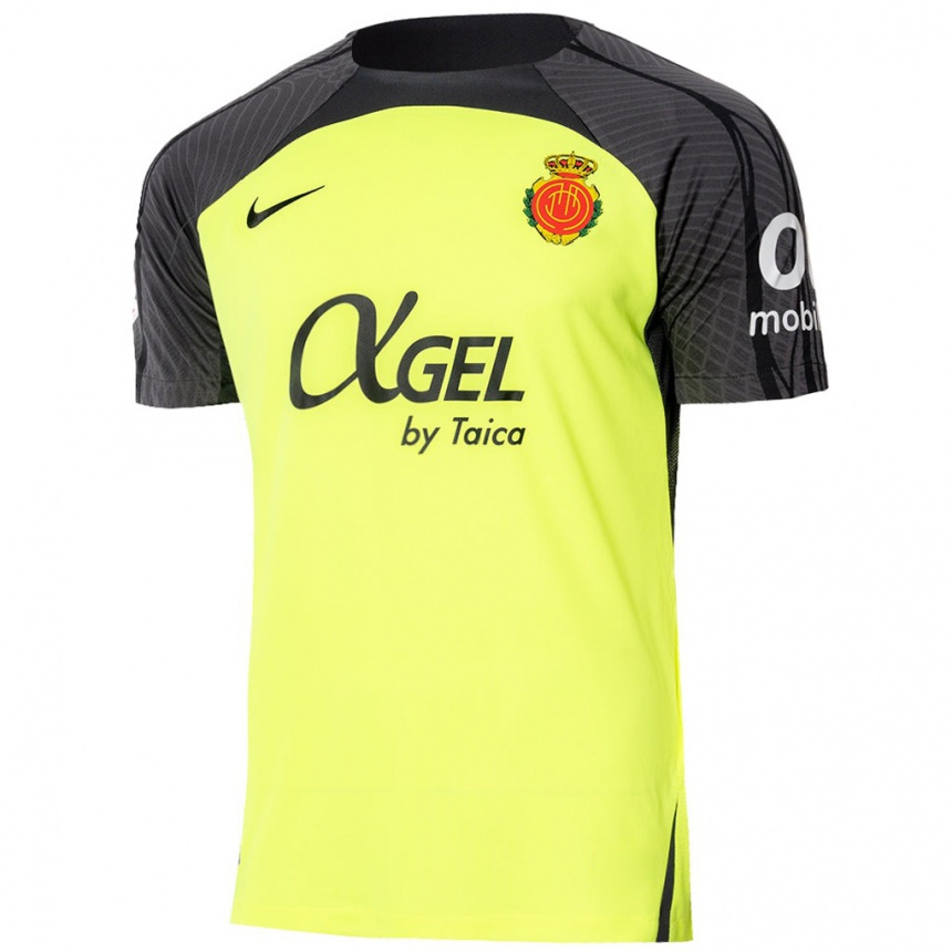 Herren Fußball Dominik Greif #1 Fluoreszierend Grün Schwarz Auswärtstrikot Trikot 2024/25 T-Shirt Luxemburg