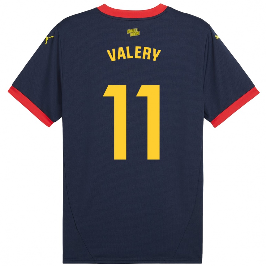 Herren Fußball Valery Fernández #11 Marinerot Auswärtstrikot Trikot 2024/25 T-Shirt Luxemburg