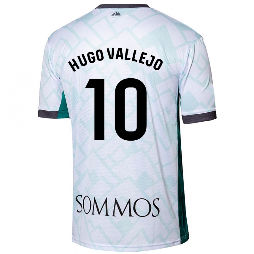 Herren Fußball Hugo Vallejo #10 Weiß Grün Auswärtstrikot Trikot 2024/25 T-Shirt Luxemburg