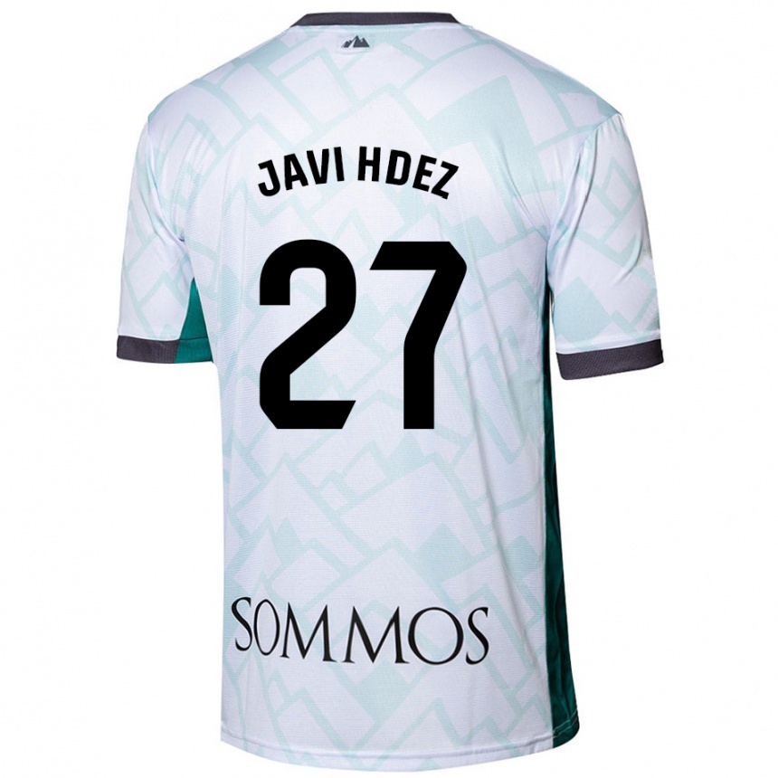 Herren Fußball Javi Hernández #27 Weiß Grün Auswärtstrikot Trikot 2024/25 T-Shirt Luxemburg