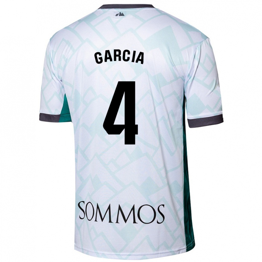 Herren Fußball Nacho García #4 Weiß Grün Auswärtstrikot Trikot 2024/25 T-Shirt Luxemburg