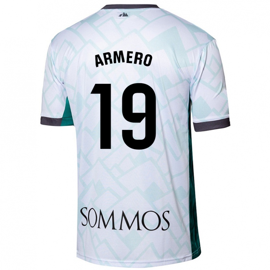 Herren Fußball Sergi Armero #19 Weiß Grün Auswärtstrikot Trikot 2024/25 T-Shirt Luxemburg