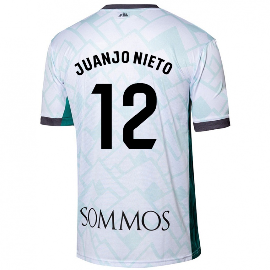 Herren Fußball Juanjo Nieto #12 Weiß Grün Auswärtstrikot Trikot 2024/25 T-Shirt Luxemburg