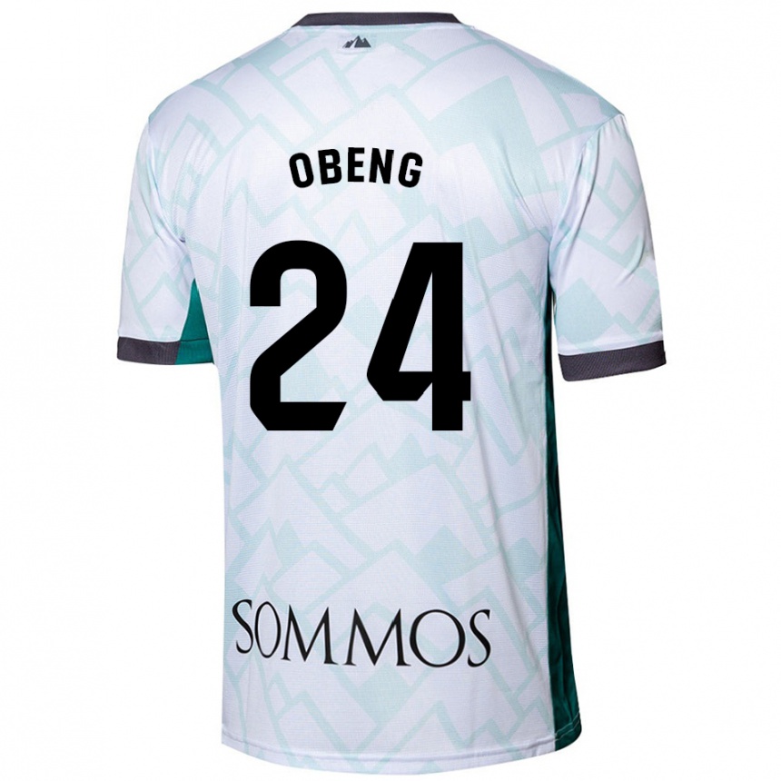 Herren Fußball Samuel Obeng #24 Weiß Grün Auswärtstrikot Trikot 2024/25 T-Shirt Luxemburg