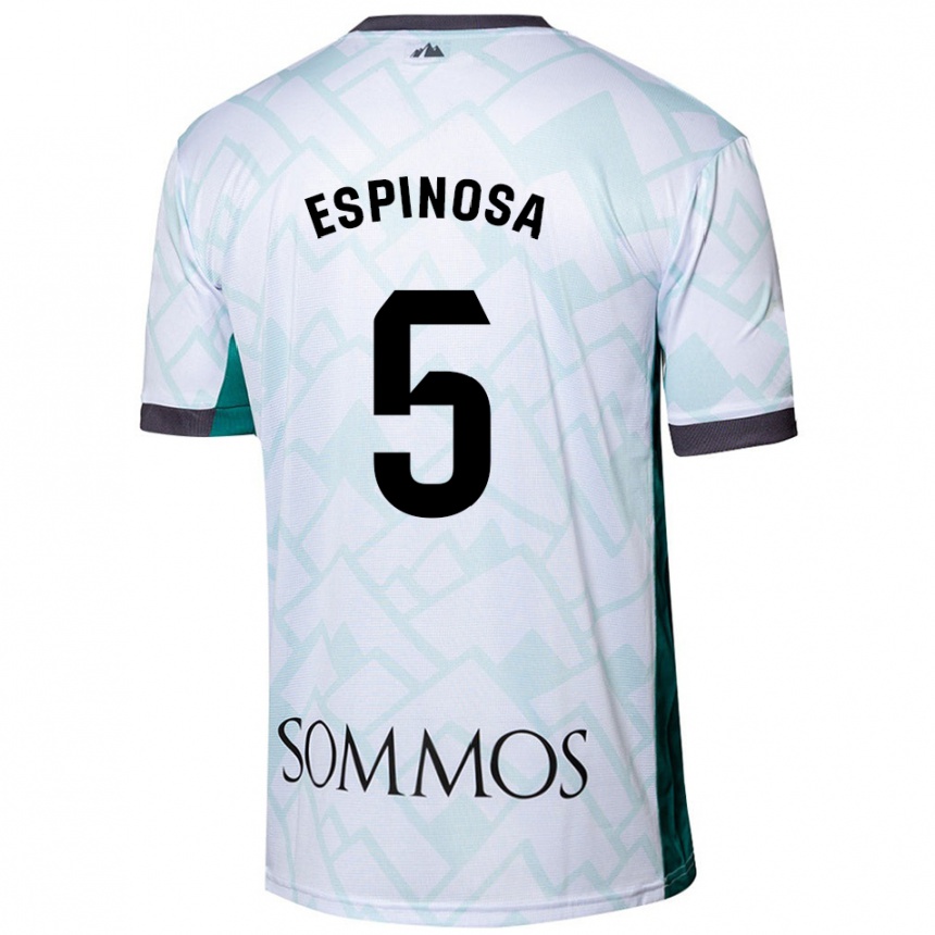 Herren Fußball Diego Espinosa #5 Weiß Grün Auswärtstrikot Trikot 2024/25 T-Shirt Luxemburg