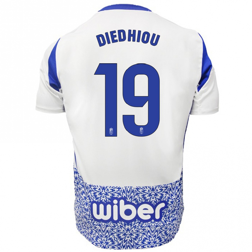 Herren Fußball Famara Diédhiou #19 Weiß Blau Auswärtstrikot Trikot 2024/25 T-Shirt Luxemburg