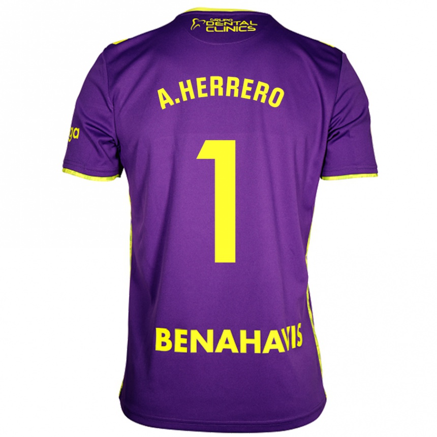 Herren Fußball Alfonso Herrero #1 Lila Gelb Auswärtstrikot Trikot 2024/25 T-Shirt Luxemburg