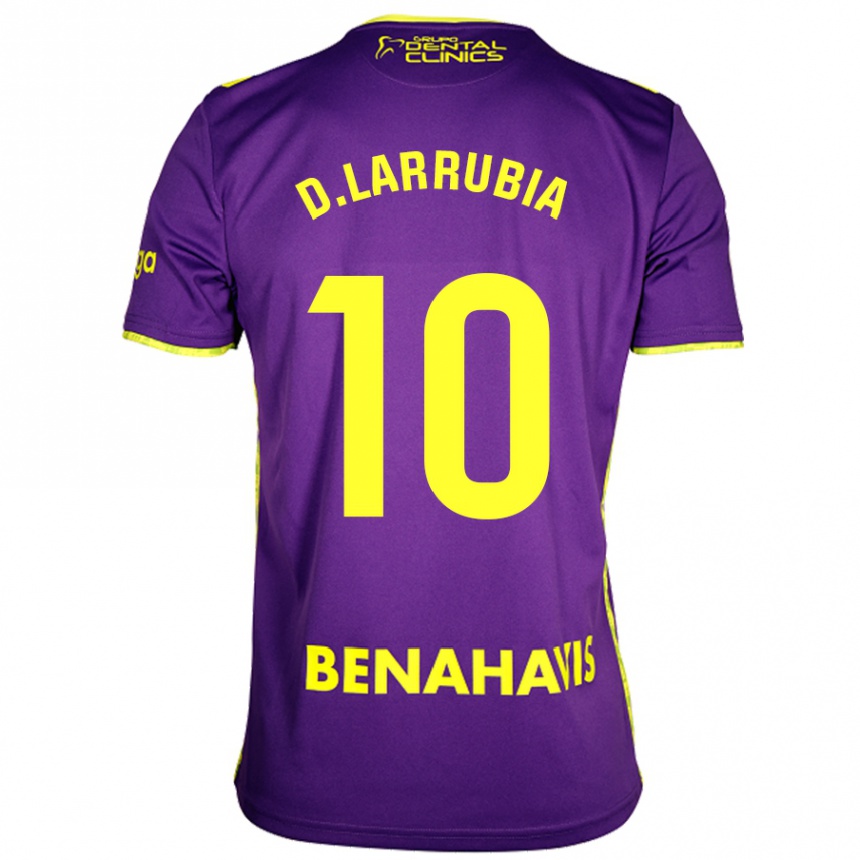 Herren Fußball David Larrubia #10 Lila Gelb Auswärtstrikot Trikot 2024/25 T-Shirt Luxemburg