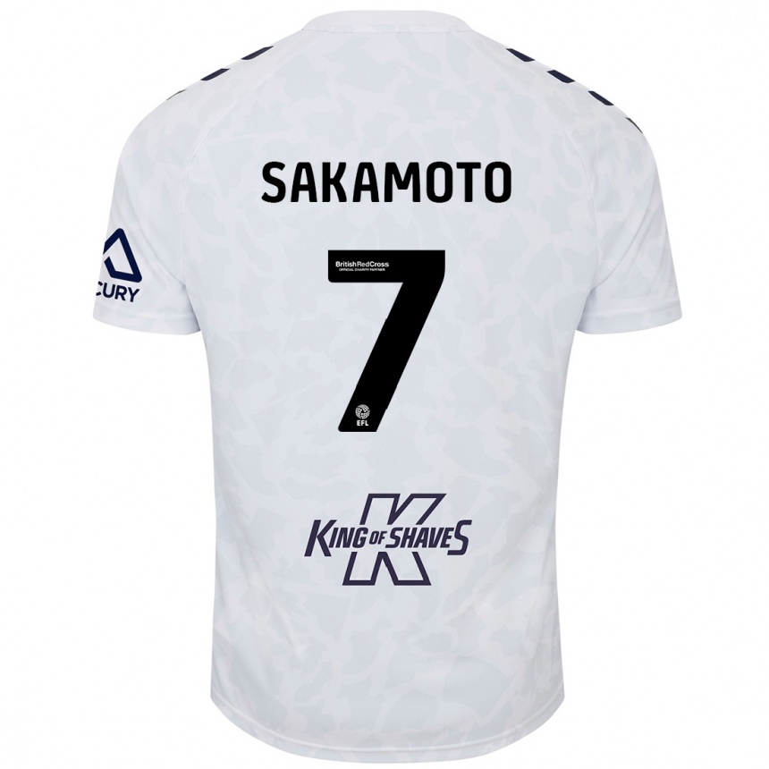 Herren Fußball Tatsuhiro Sakamoto #7 Weiß Auswärtstrikot Trikot 2024/25 T-Shirt Luxemburg