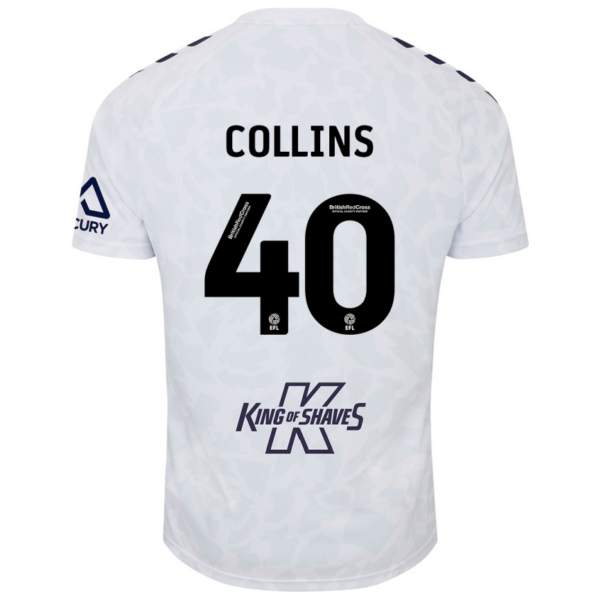 Herren Fußball Brad Collins #40 Weiß Auswärtstrikot Trikot 2024/25 T-Shirt Luxemburg