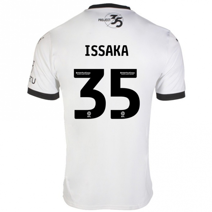 Herren Fußball Freddie Issaka #35 Weiß Schwarz Auswärtstrikot Trikot 2024/25 T-Shirt Luxemburg