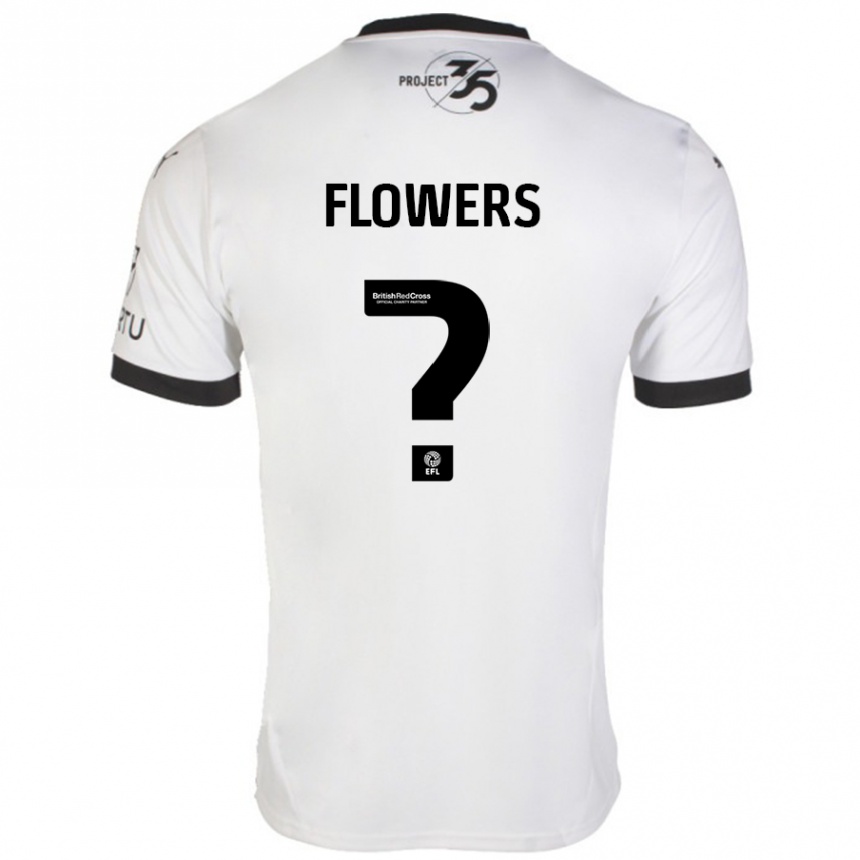 Herren Fußball Lewis Flowers #0 Weiß Schwarz Auswärtstrikot Trikot 2024/25 T-Shirt Luxemburg