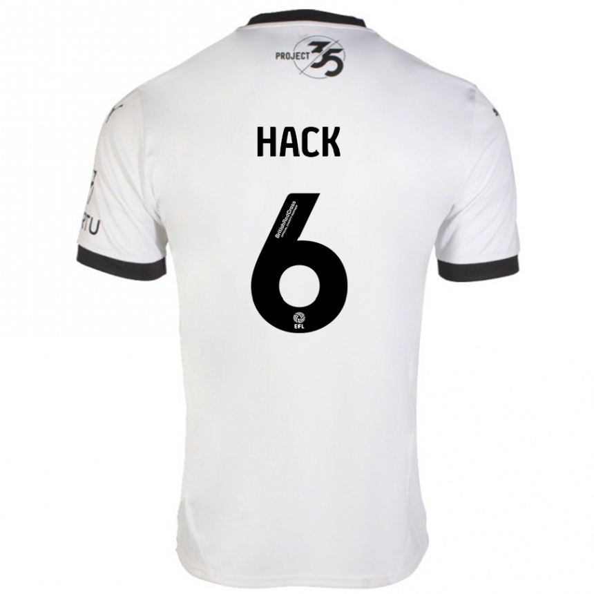 Herren Fußball Lucy Hack #6 Weiß Schwarz Auswärtstrikot Trikot 2024/25 T-Shirt Luxemburg