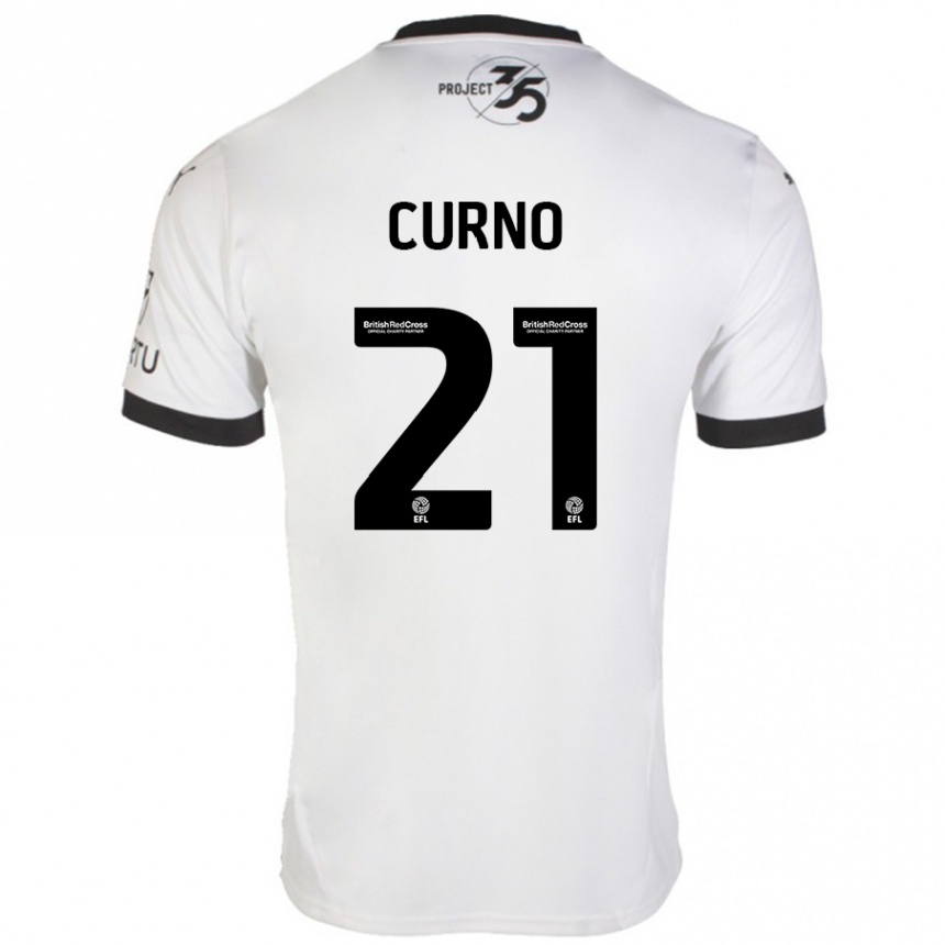 Herren Fußball Maddi Curno #21 Weiß Schwarz Auswärtstrikot Trikot 2024/25 T-Shirt Luxemburg