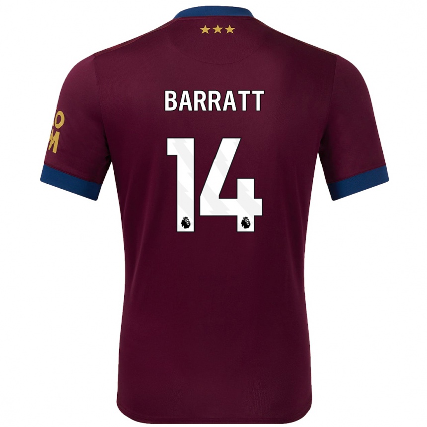 Herren Fußball Zoe Barratt #14 Braun Auswärtstrikot Trikot 2024/25 T-Shirt Luxemburg