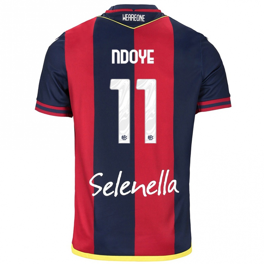 Damen Fußball Dan Ndoye #11 Rot Königsblau Heimtrikot Trikot 2024/25 T-Shirt Luxemburg