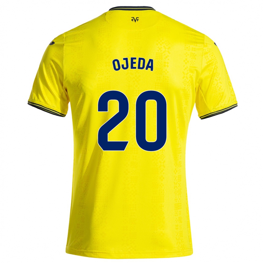 Damen Fußball Thiago Ojeda #20 Gelb Schwarz Heimtrikot Trikot 2024/25 T-Shirt Luxemburg