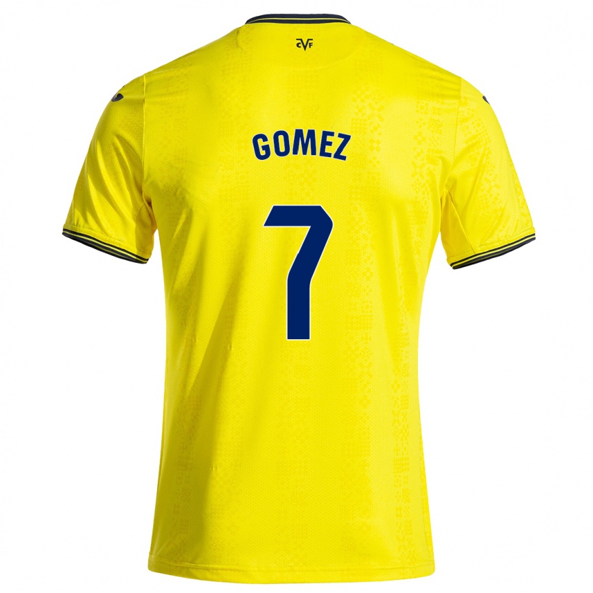 Damen Fußball Lucía Gómez #7 Gelb Schwarz Heimtrikot Trikot 2024/25 T-Shirt Luxemburg