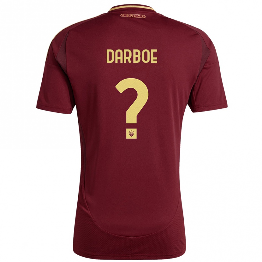 Damen Fußball Balagie Darboe #0 Rot Braun Gold Heimtrikot Trikot 2024/25 T-Shirt Luxemburg