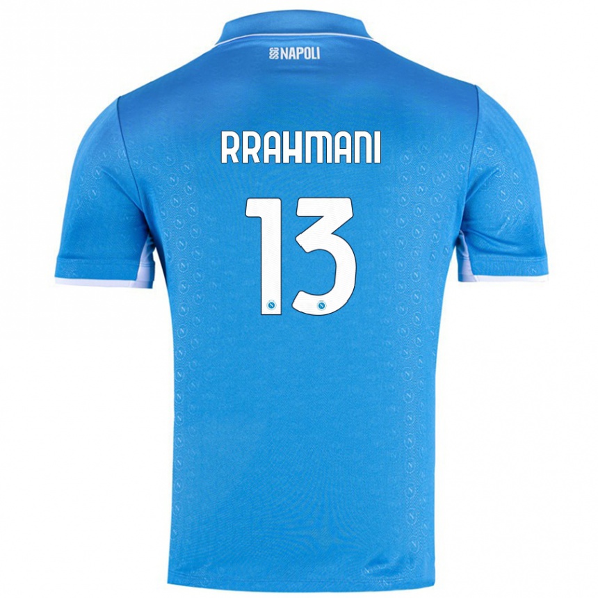 Damen Fußball Amir Rrahmani #13 Himmelblau Heimtrikot Trikot 2024/25 T-Shirt Luxemburg