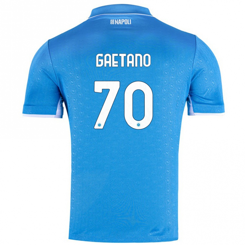 Damen Fußball Gianluca Gaetano #70 Himmelblau Heimtrikot Trikot 2024/25 T-Shirt Luxemburg