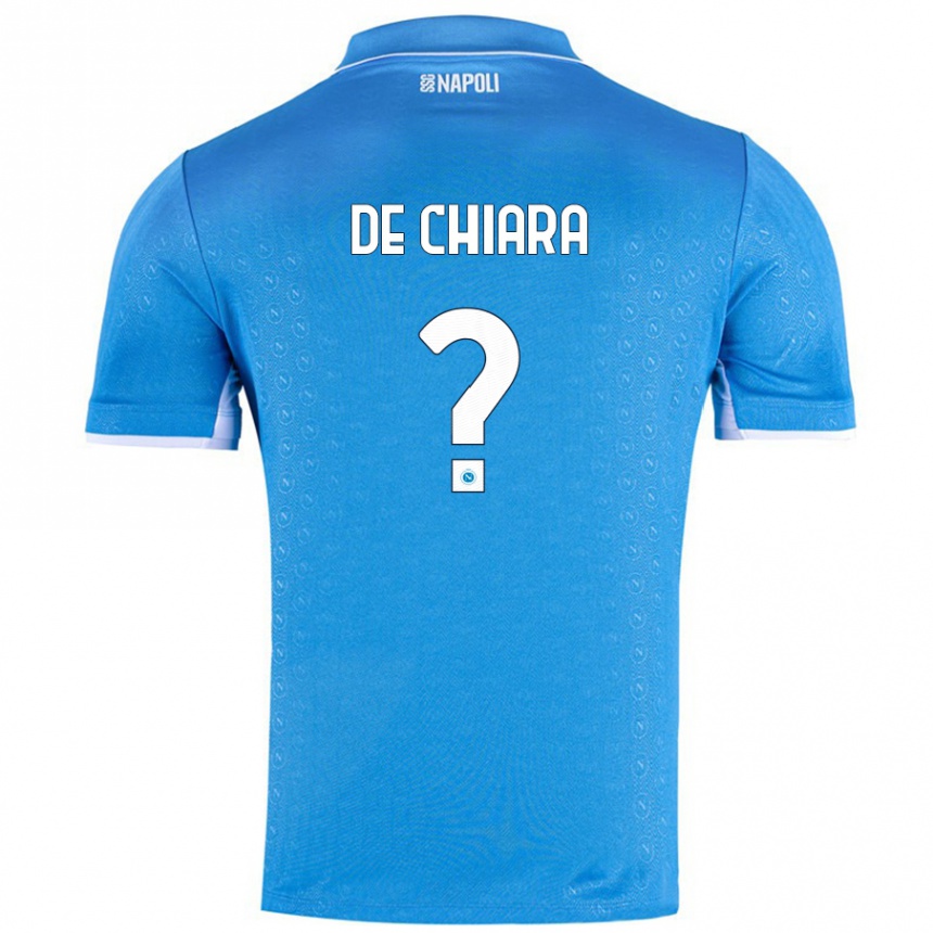 Damen Fußball Emmanuele De Chiara #0 Himmelblau Heimtrikot Trikot 2024/25 T-Shirt Luxemburg