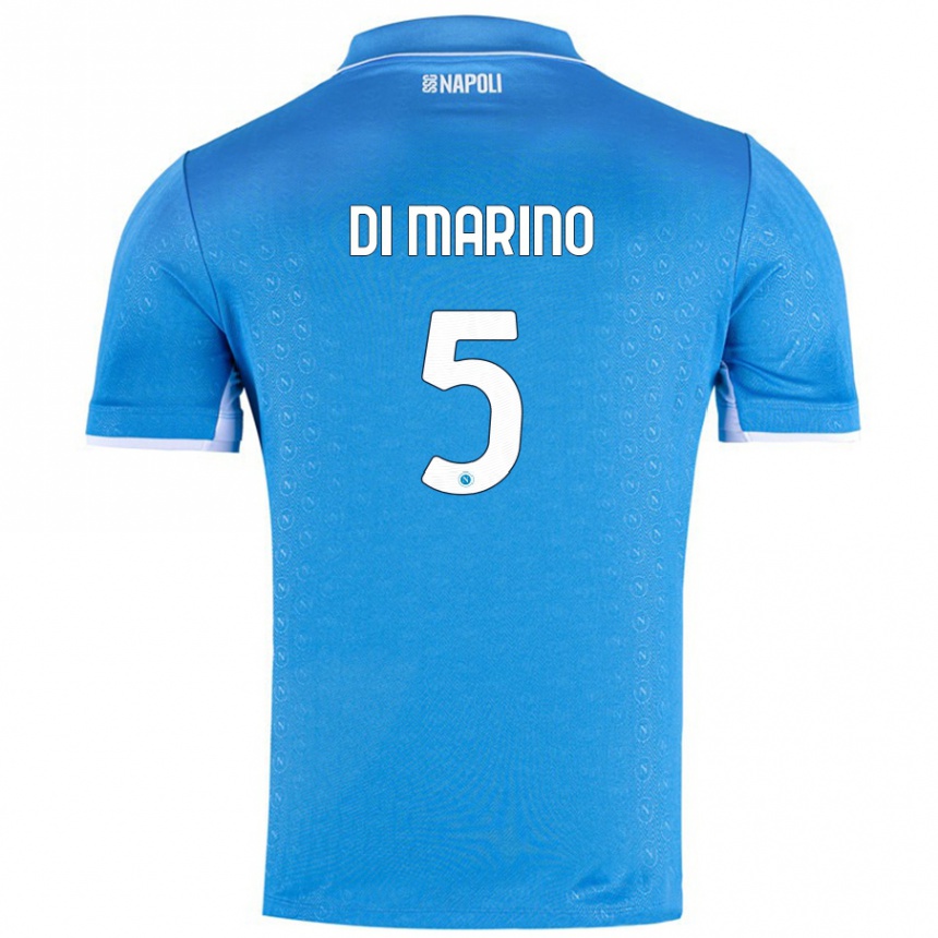 Damen Fußball Paola Di Marino #5 Himmelblau Heimtrikot Trikot 2024/25 T-Shirt Luxemburg