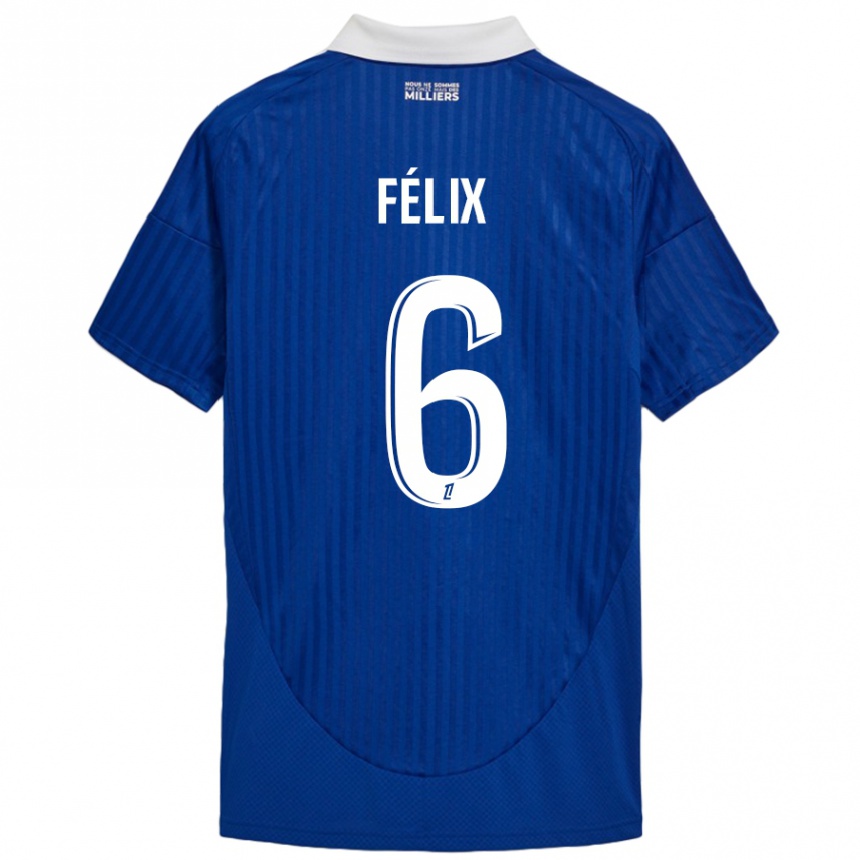 Damen Fußball Félix Lemaréchal #6 Blau Weiß Heimtrikot Trikot 2024/25 T-Shirt Luxemburg