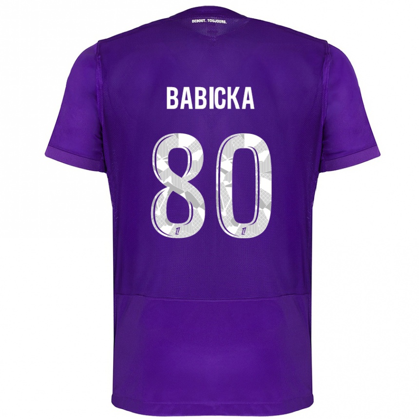 Damen Fußball Shavy Babicka #80 Violett Weiß Heimtrikot Trikot 2024/25 T-Shirt Luxemburg