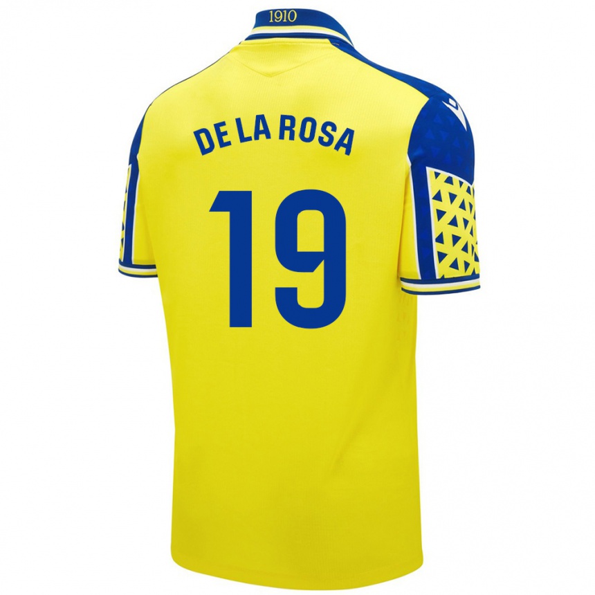 Damen Fußball José Antonio De La Rosa #19 Gelb Blau Heimtrikot Trikot 2024/25 T-Shirt Luxemburg