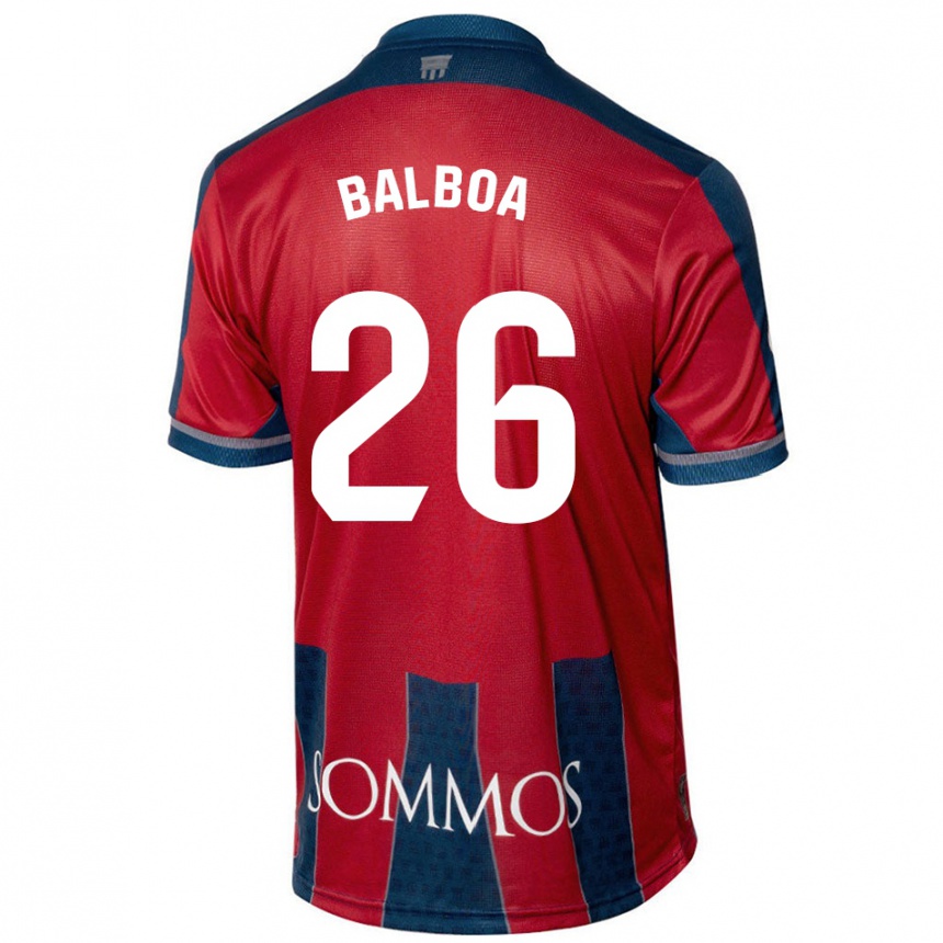 Damen Fußball Álex Balboa #26 Rot Blau Heimtrikot Trikot 2024/25 T-Shirt Luxemburg