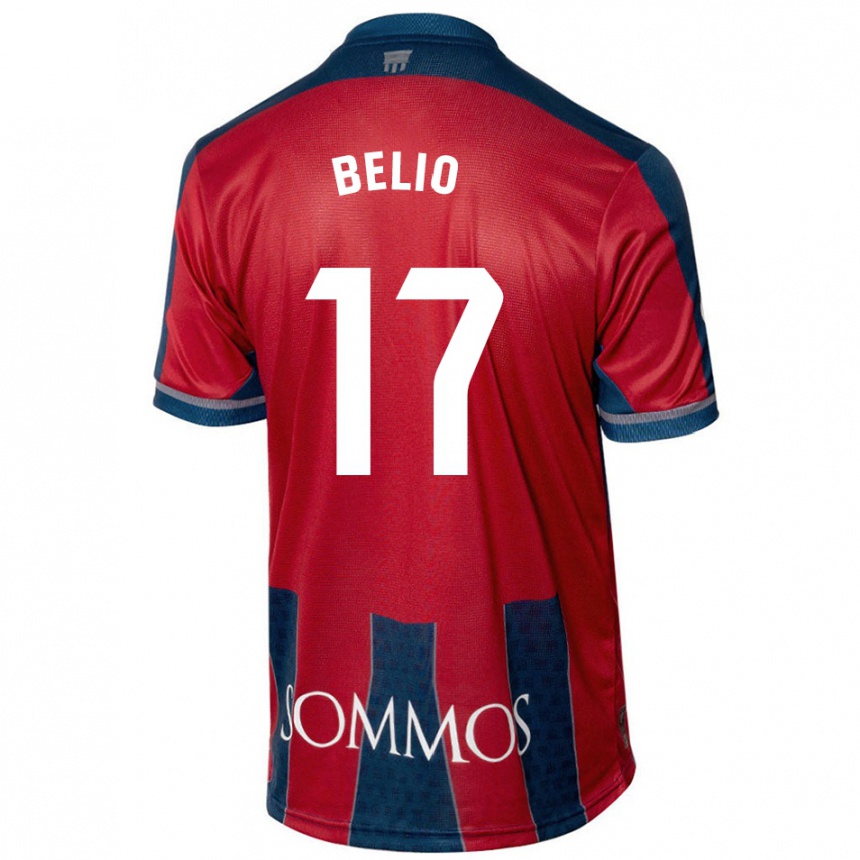 Damen Fußball Marta Belio #17 Rot Blau Heimtrikot Trikot 2024/25 T-Shirt Luxemburg