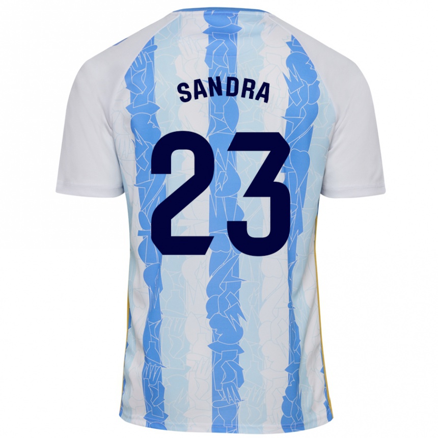 Damen Fußball Sandra #23 Weiß Blau Heimtrikot Trikot 2024/25 T-Shirt Luxemburg