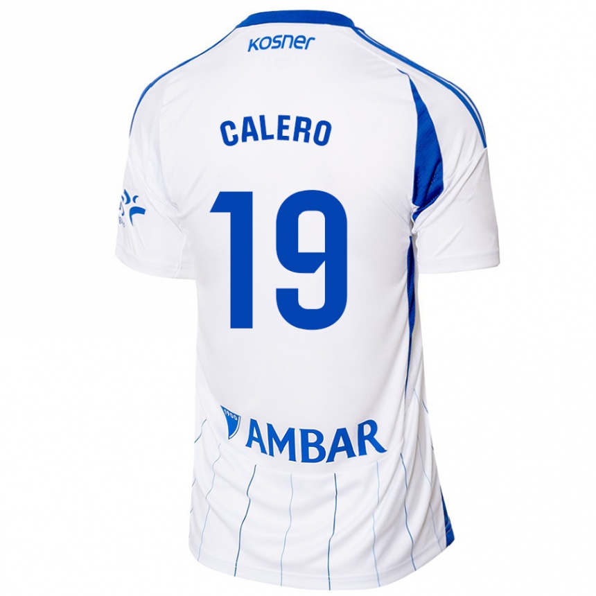 Damen Fußball Iván Calero #19 Rot Weiß Heimtrikot Trikot 2024/25 T-Shirt Luxemburg