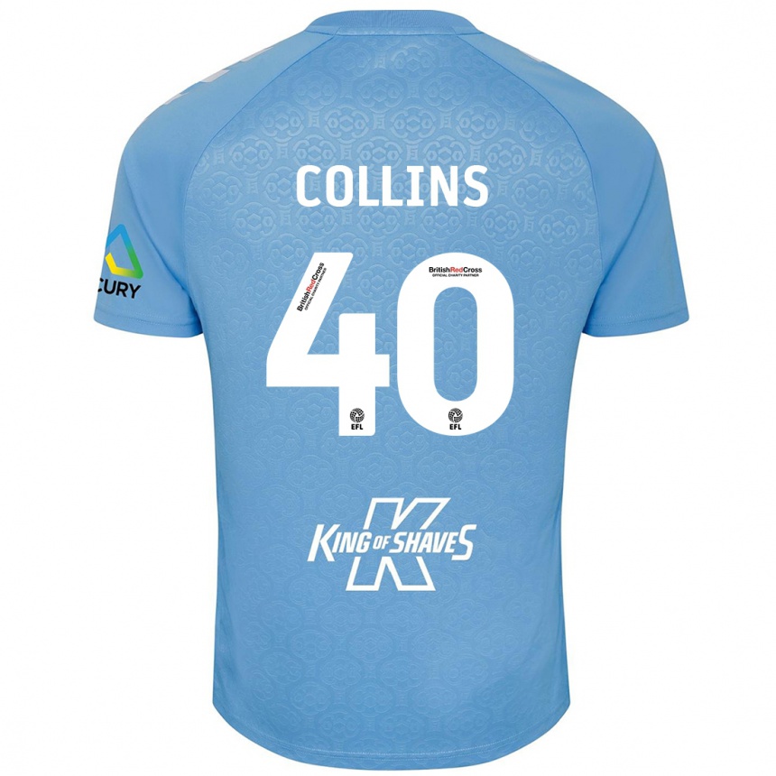 Damen Fußball Brad Collins #40 Blau Weiß Heimtrikot Trikot 2024/25 T-Shirt Luxemburg