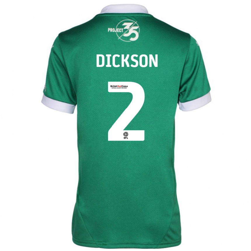 Damen Fußball Katie Dickson #2 Grün Weiß Heimtrikot Trikot 2024/25 T-Shirt Luxemburg