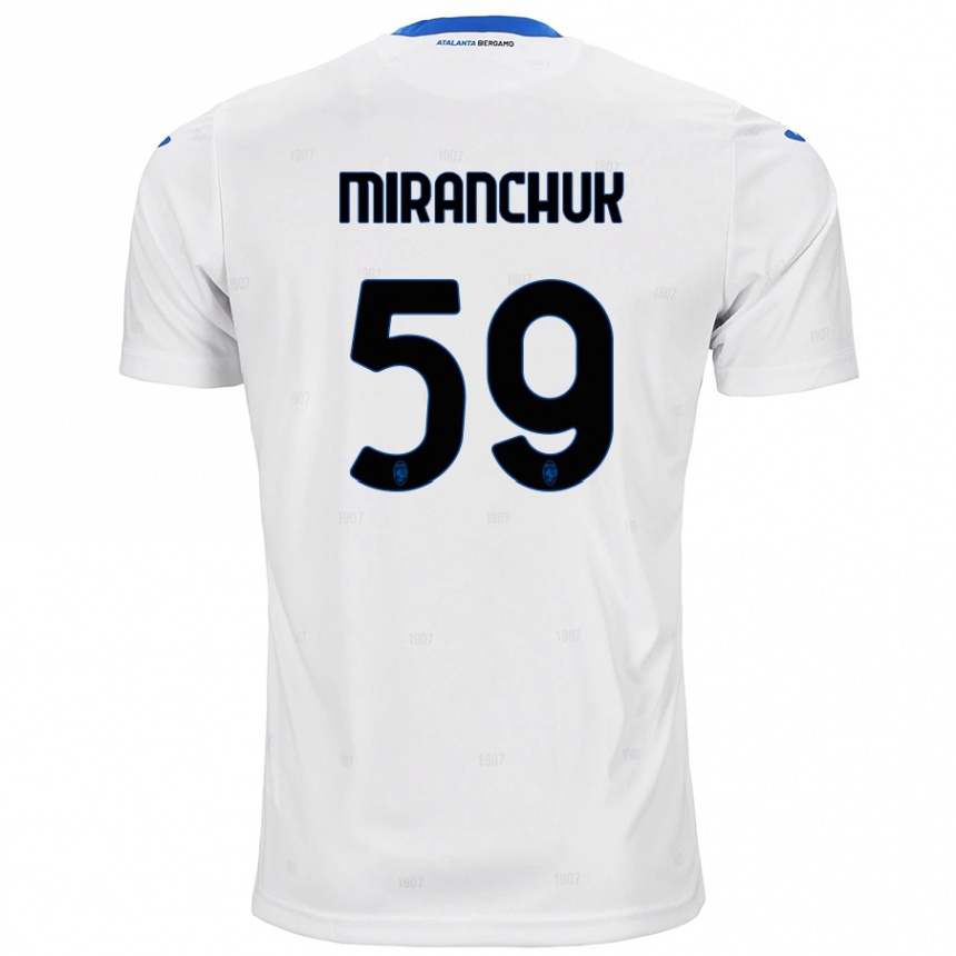 Damen Fußball Aleksey Miranchuk #59 Weiß Auswärtstrikot Trikot 2024/25 T-Shirt Luxemburg