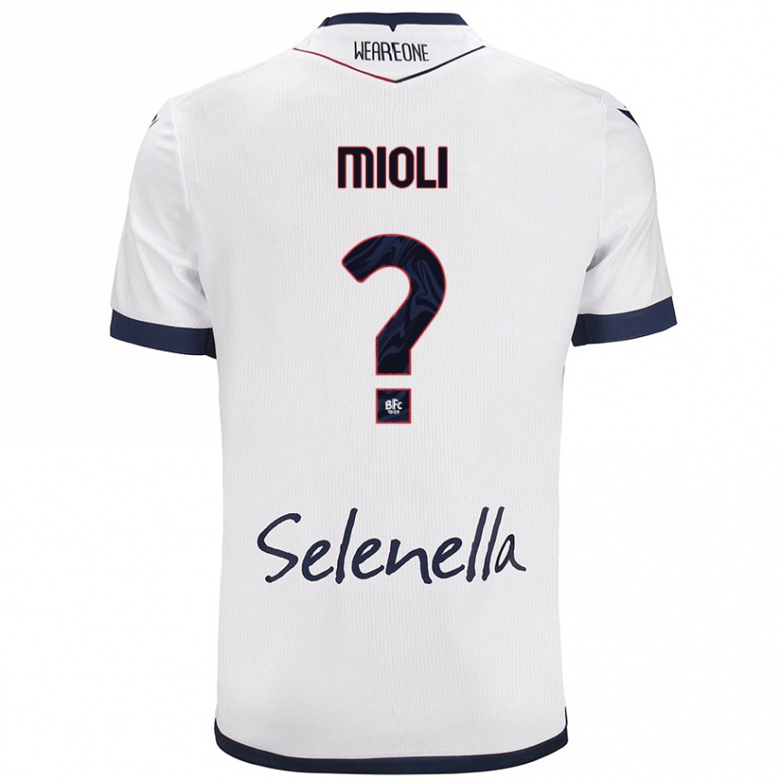 Damen Fußball Mattia Mioli #0 Weiß Königsblau Auswärtstrikot Trikot 2024/25 T-Shirt Luxemburg